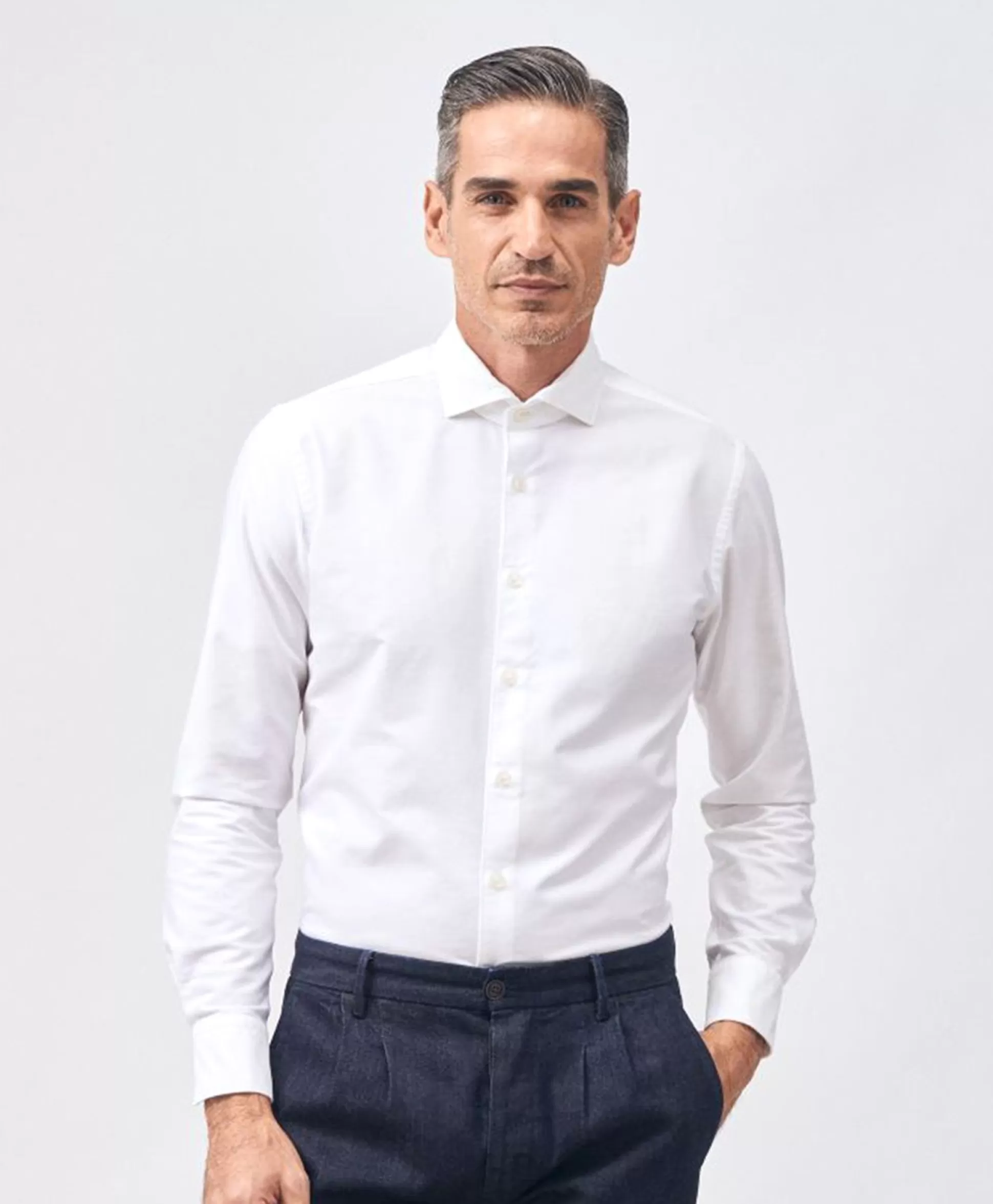 Clearance Tailor Fit Oxford Shirt Wit Heren Overhemden