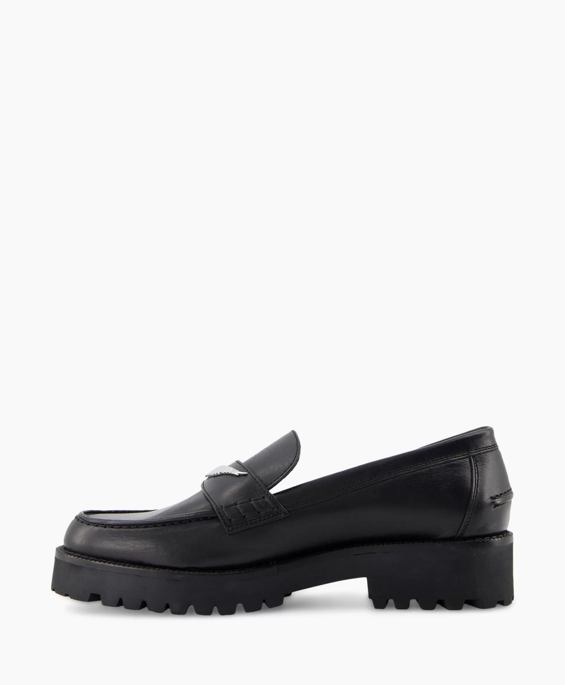 Shop Zadig & Voltaire Loafer Joecassin Semy Shiny Calfskin Zwart Dames Instappers