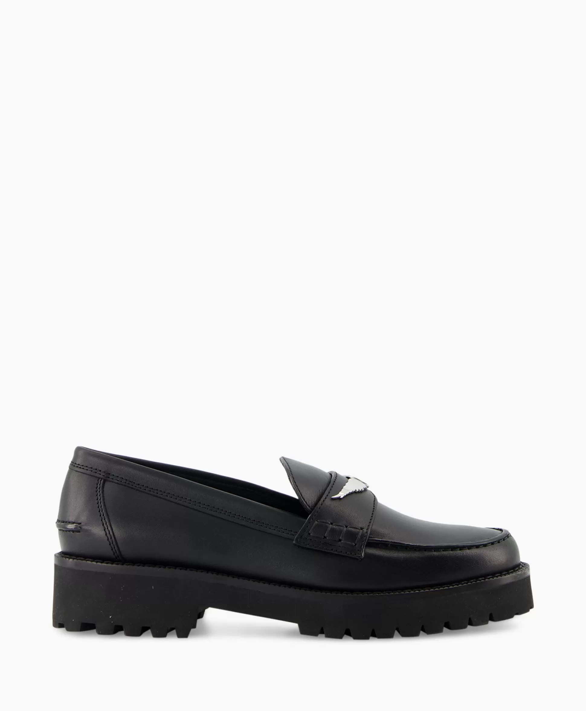 Flash Sale Zadig & Voltaire Loafer Joecassin Semy-Shiny Calfskin Zwart Dames Instappers