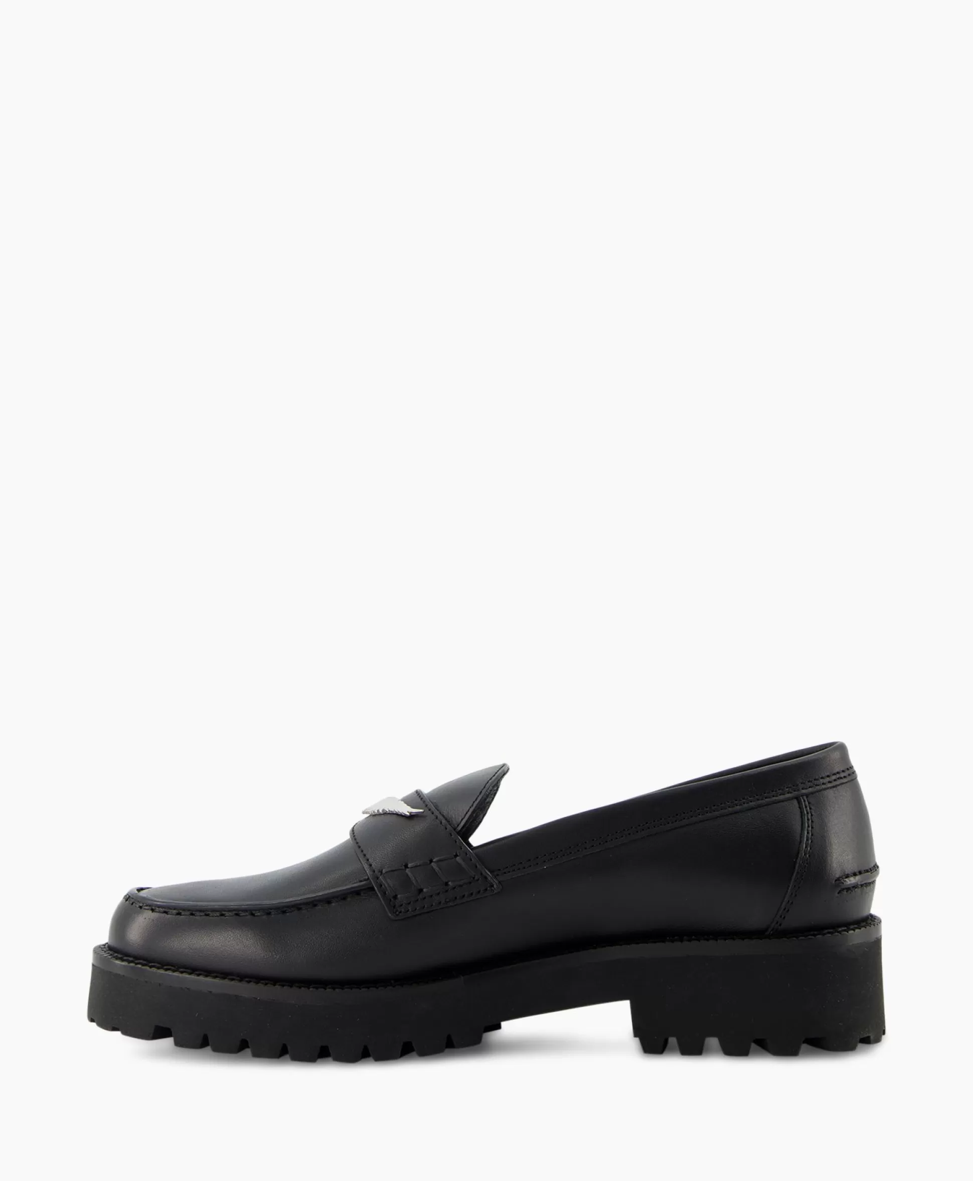 Flash Sale Zadig & Voltaire Loafer Joecassin Semy-Shiny Calfskin Zwart Dames Instappers