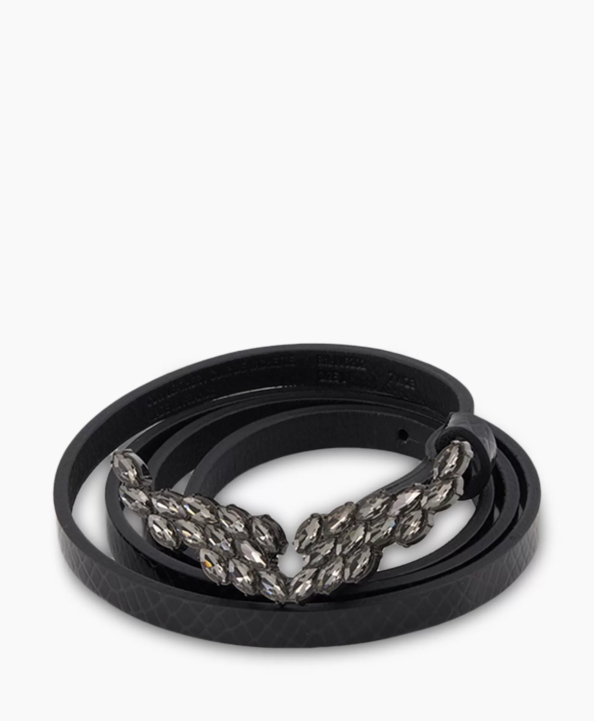 Sale Zadig & Voltaire Riem Rock Glossy Wild + Strass Zwart Dames Riemen