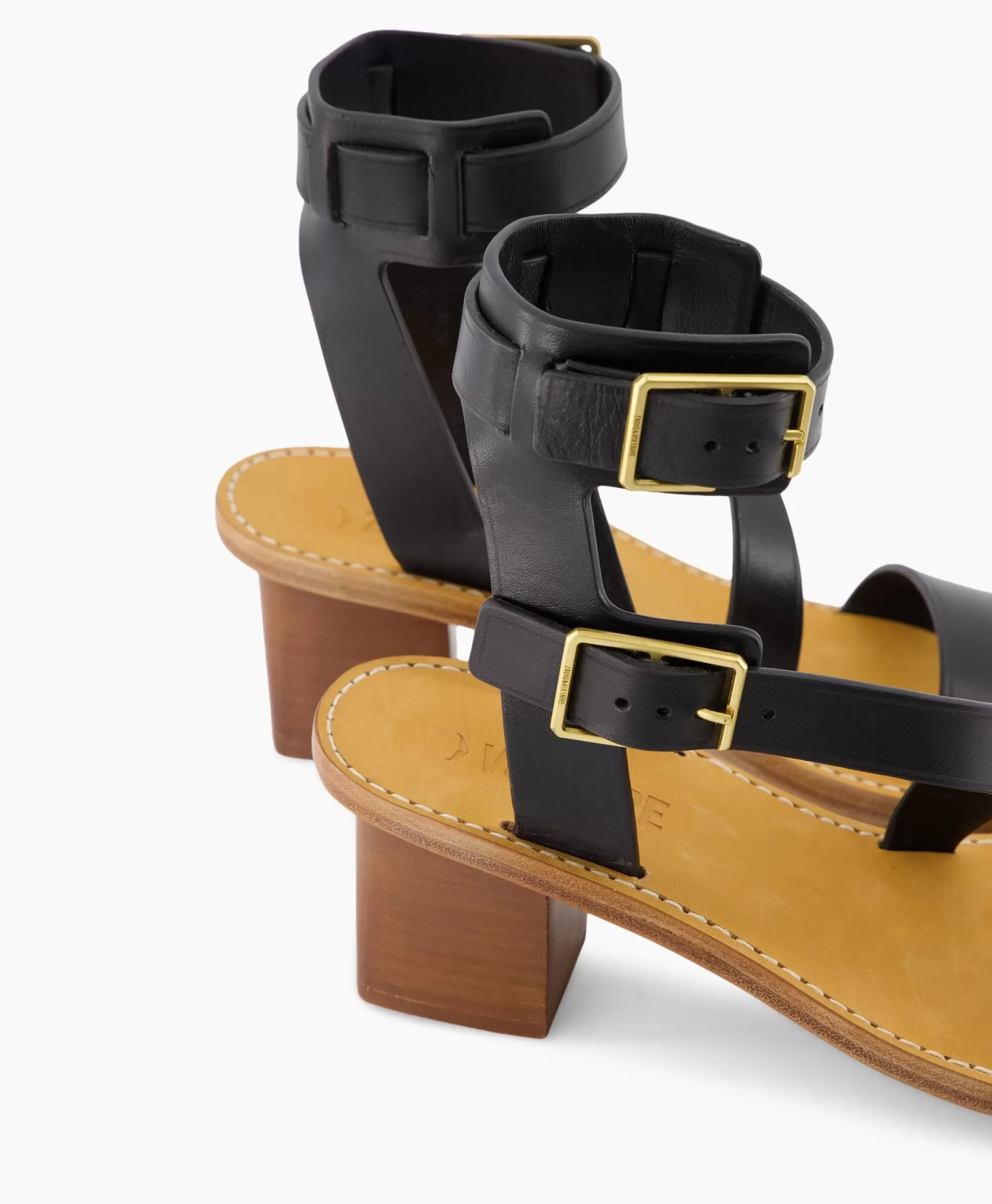 Sale Zadig & Voltaire Sandaal Met Hak Cecilia Caprese Sandal Leather Zwart Dames Sandalen