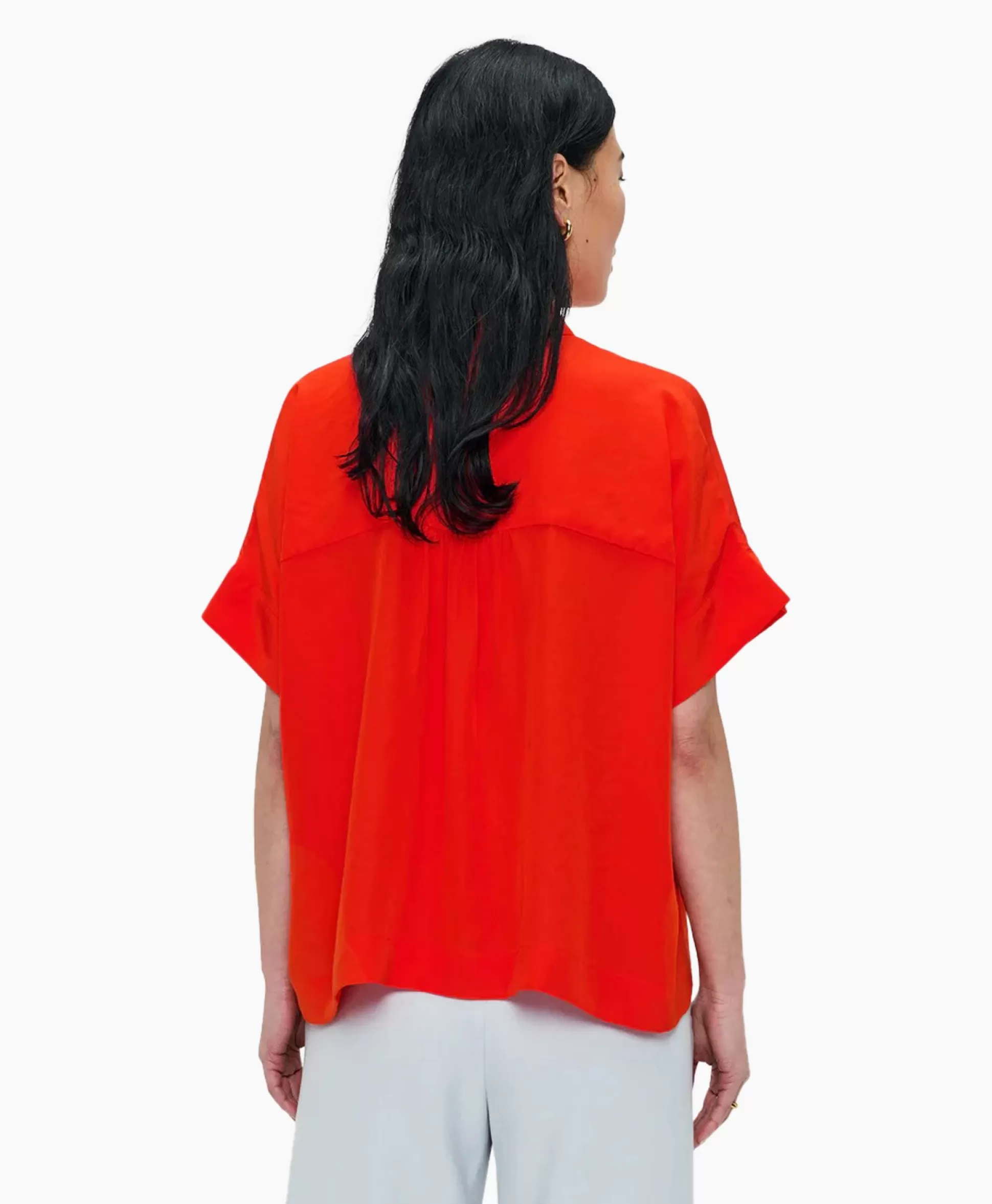 Clearance Blouse Techno Silk Rood Dames Blouses