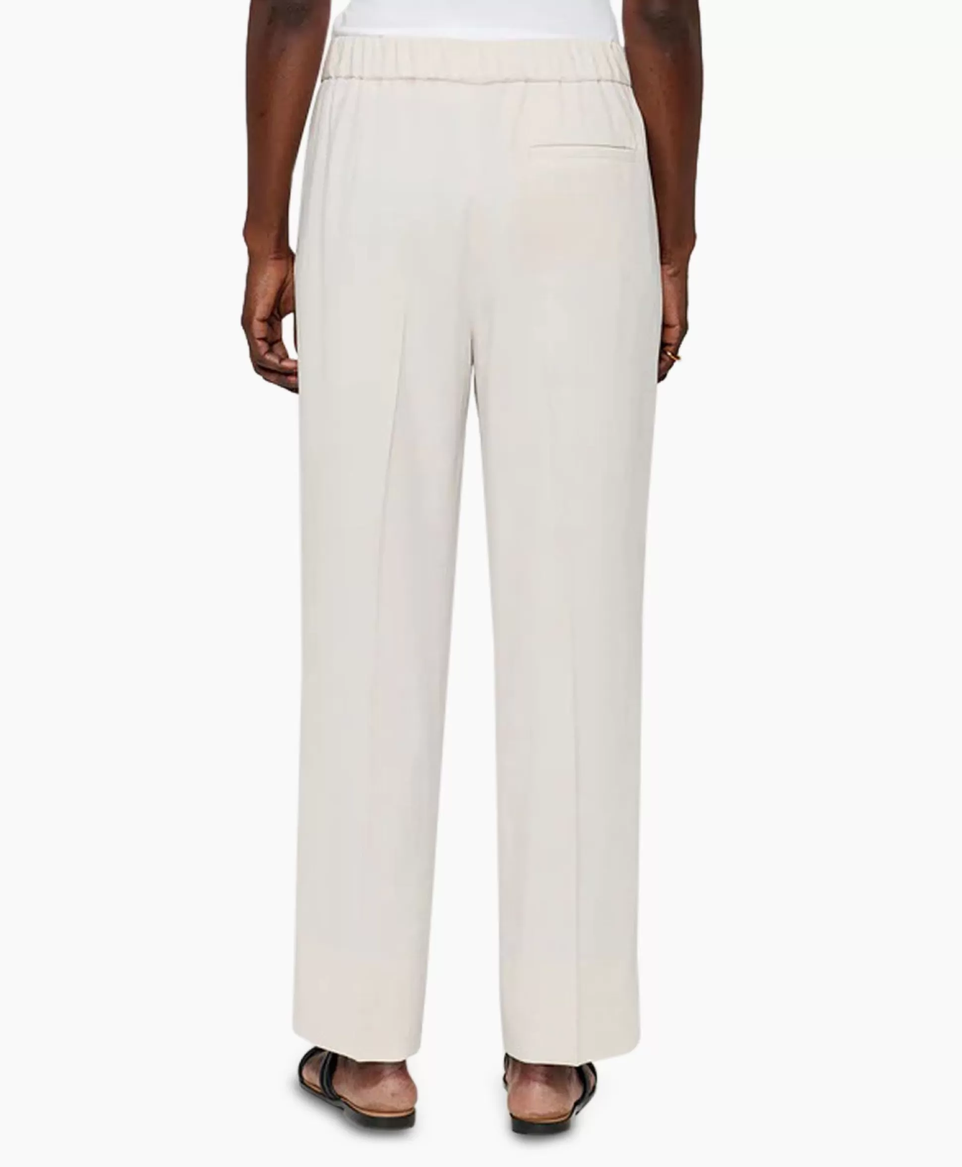 Clearance Chino Japanese Crepe Relaxed Off White Dames Broeken