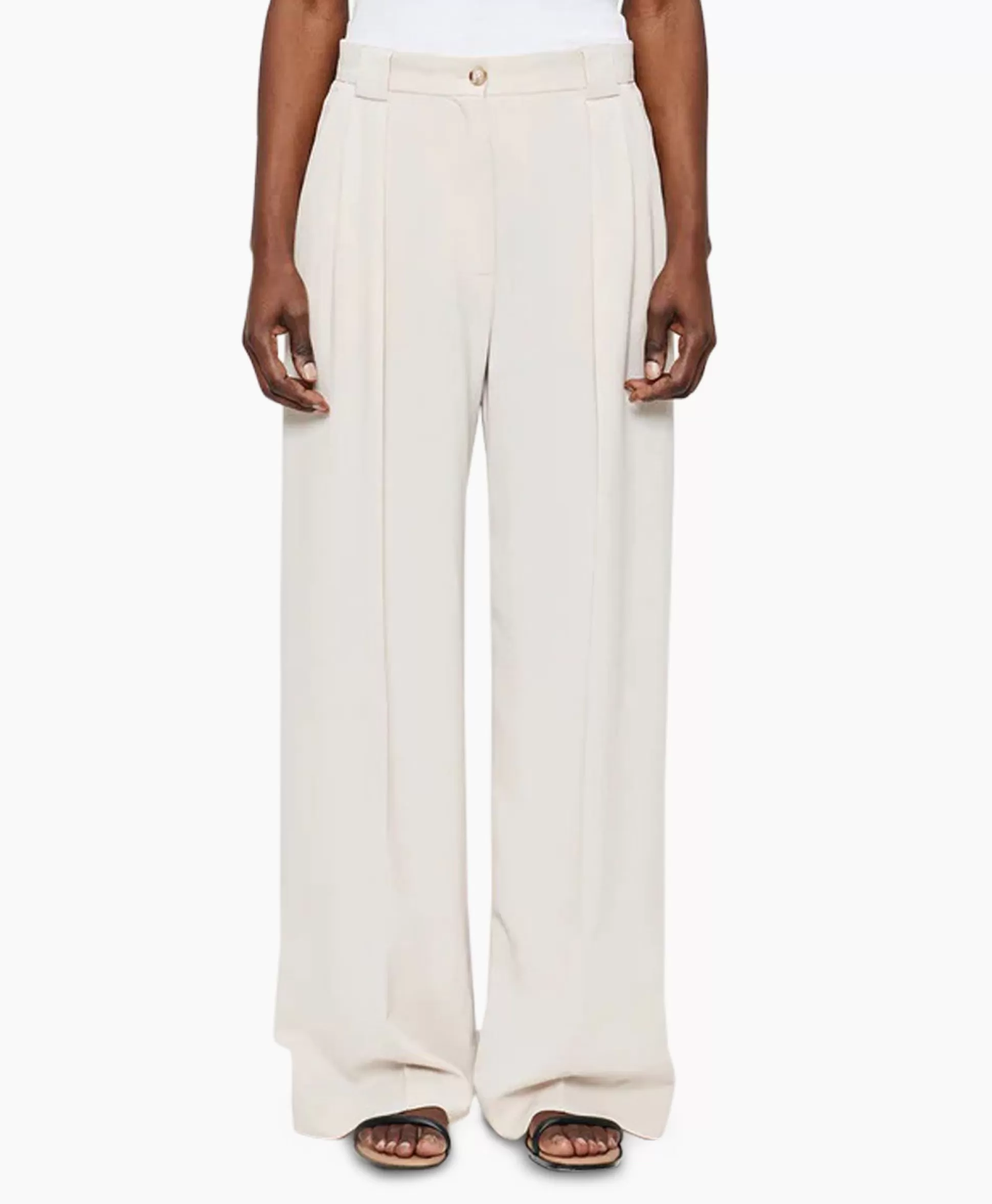 Online Pantalon Wide Pleated Off White Dames Broeken